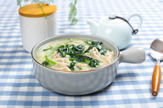 菠菜肉丝粥
