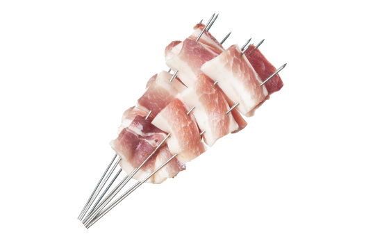 串在铁签子上的烤串