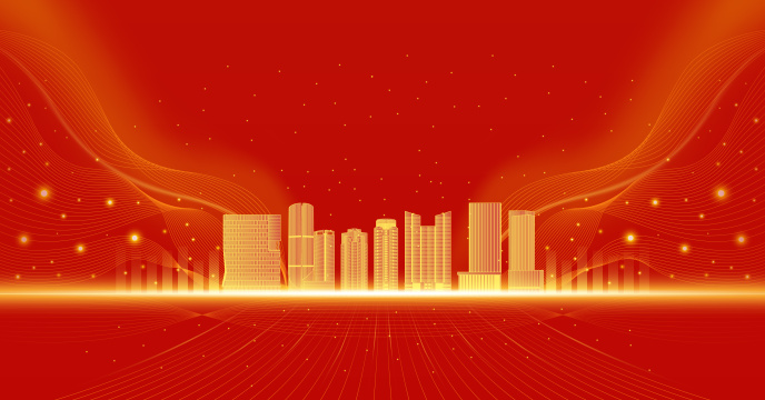台州城市建筑红色庆典背景