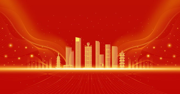 无锡城市建筑红色庆典背景
