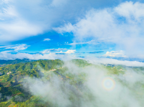 广西河池凤山百乐坳航拍云海美景