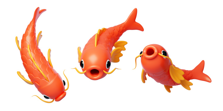 新年春节传统幸运金鱼锦鲤3D