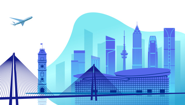 中国江苏省通市城市矢量插画网页版