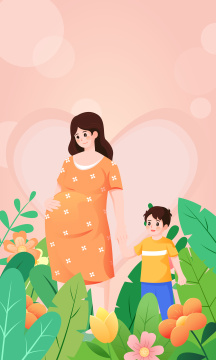 母亲节快乐孕妇妈妈矢量插画