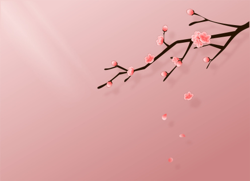 角落一枝梅花背景图
