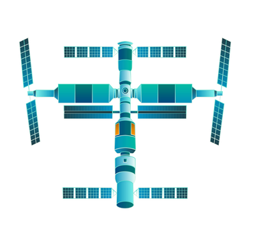 中国天宫空间站矢量插画