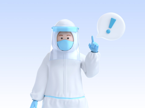 护士医护人员宣传提醒大白3D