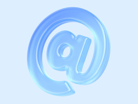 科技蓝白透光邮箱邮件符号地址智能3D图标