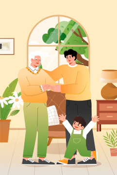 一家人在客厅里