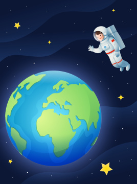 太空中的宇航员和地球