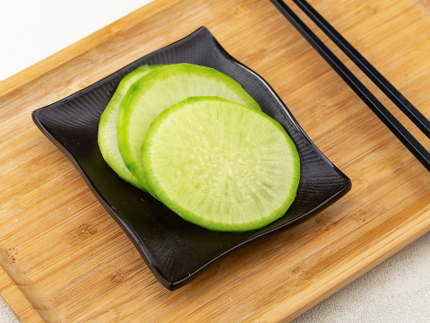 冒菜香锅小份 白萝卜片食材特写