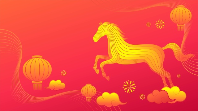 马年抽象插画