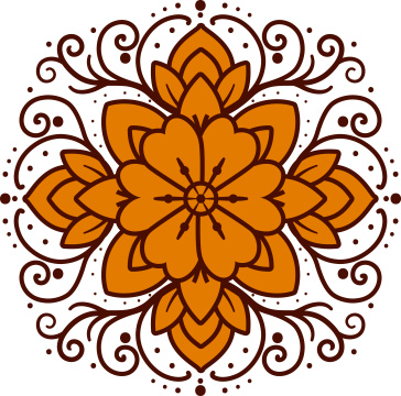 优雅曼陀罗花朵纹样素材