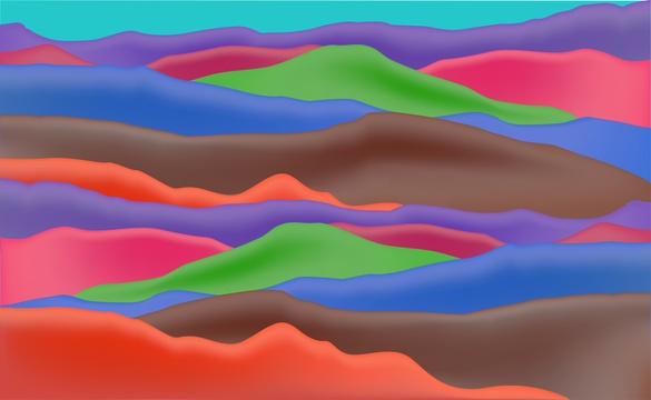 抽象山川色彩矢量插画