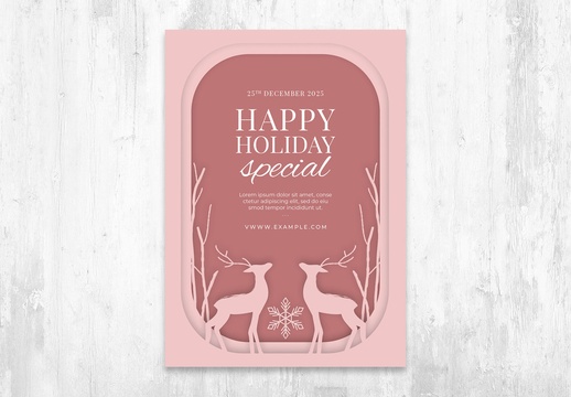 带有冬日雪景的圣诞贺卡布局 