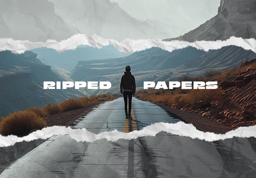 撕纸照片效果模型