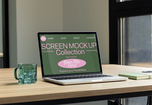 用于设计展示的模拟笔记本电脑屏幕 