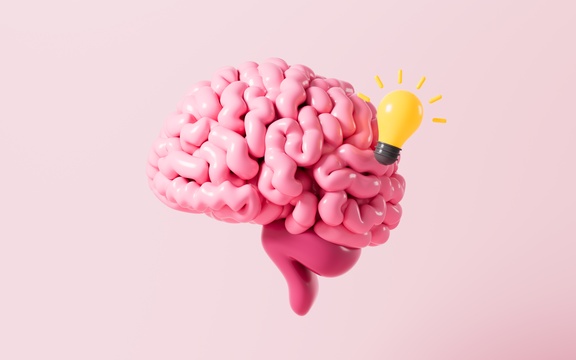 人类大脑和想法3D渲染