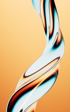 流动的多彩透明曲线背景三维渲染