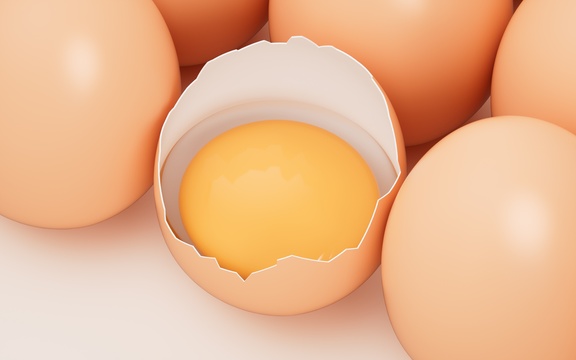 打碎的鸡蛋三维渲染