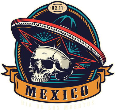 墨西哥亡灵节徽章图标 - SVG免抠素材