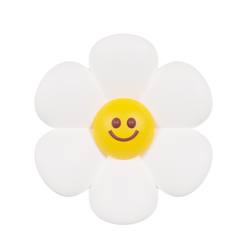 3D渲染的可爱的春天白色笑脸花植物花朵