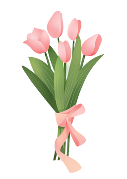 简约创意郁金香手绘插画