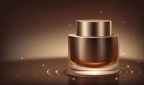 瓶装化妆品展示设计插图