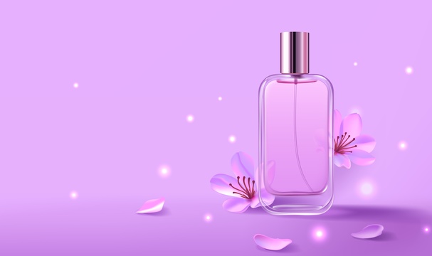 瓶装化妆品展示设计插图