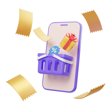 免抠手机电商购物网购促销活动3D