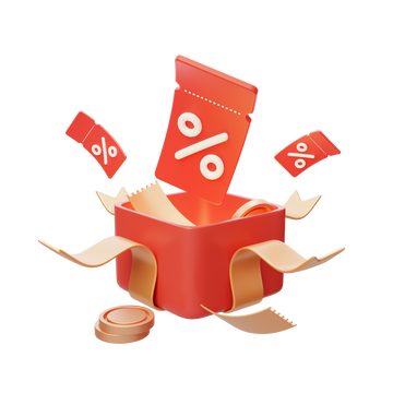 免抠电商优惠打折优惠券礼盒3D