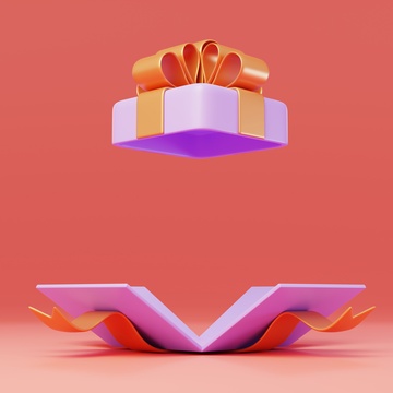 活动生日祝福纪念品礼物盒3D