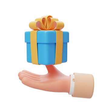 免抠婚庆活动赠送生日祝福礼物盒3D
