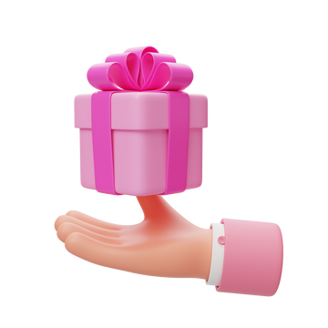 免抠婚庆活动赠送生日祝福礼物盒3D