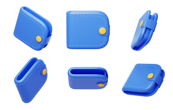 免抠金融支付钱包卡包零钱保管3D