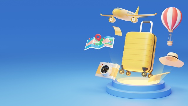 旅行度假出游飞行滨海放松3D