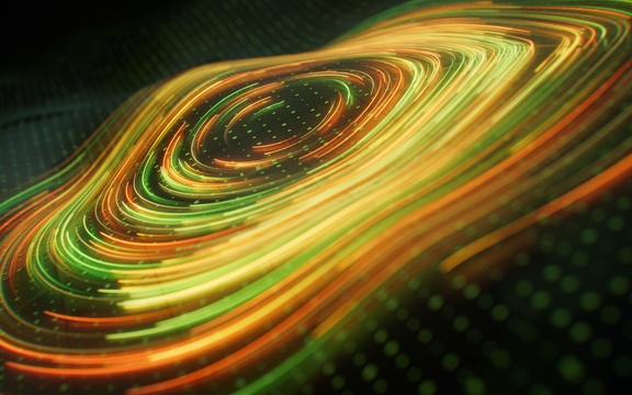 流动的粒子曲线漩涡三维渲染