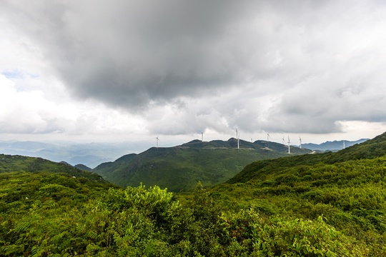 云雾缭绕的山野风光