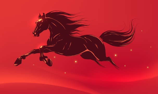 红色马年新年元素插图