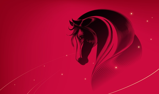 红色马年新年元素插图设计