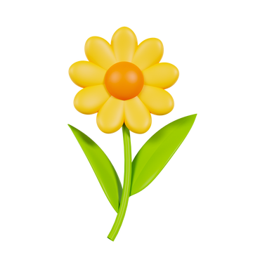 3D渲染的春天花朵植物花丛花卉元素