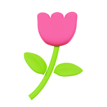 3D渲染的春天花朵植物郁金香花丛花卉元素