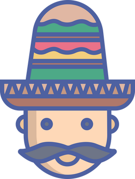 墨西哥文化线条图标 - SVG免抠素材