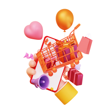 3D渲染电商购物休闲消费网上生活