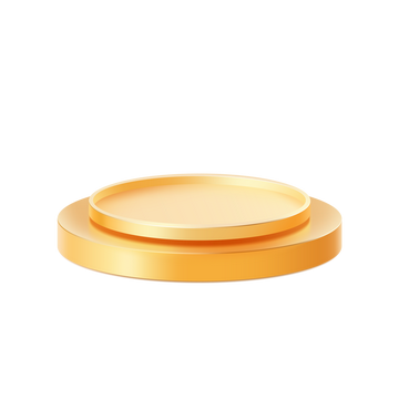 3D立体金色圆形底座展示平台