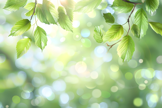 有一张树枝和树叶在阳光下的照片