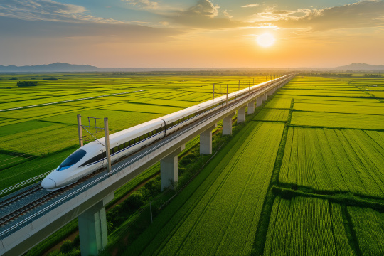 田野中轨道上的火车上的阿拉费