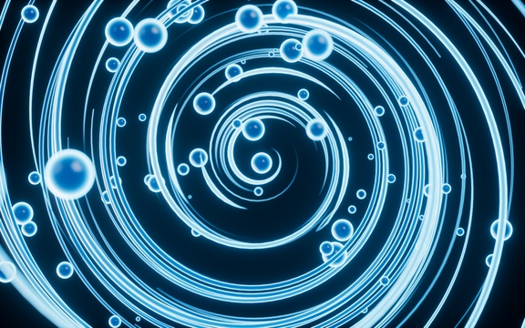 抽象曲线和小球背景3D渲染