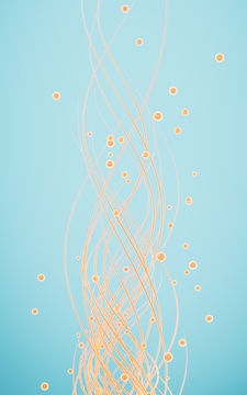 抽象曲线和小球背景3D渲染