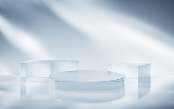 透明玻璃展示台三维渲染